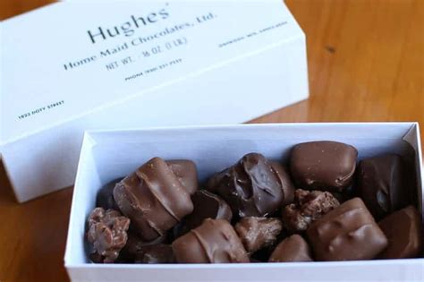 Hughes chocolates - Mar 4, 2023 · This is a taste test/review of Hughes Home Maid Chocolates in nine flavors including vanilla cream, maple cream, coconut cream, meltaway, pudding, toffee, ca... 